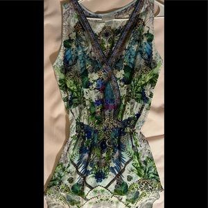 Camilla High Low Dress in Moon Garden